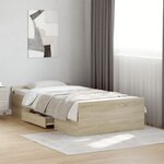 vidaXL Cadre de lit avec tiroirs sans matelas chêne sonoma 75x190 cm