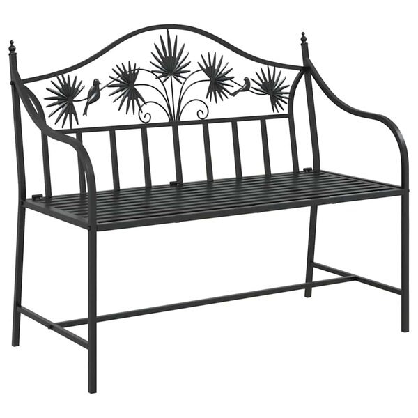 vidaXL Banc de jardin Noir 104 x 52 5 x 89 cm Acier