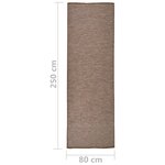 vidaXL Tapis à tissage plat d'extérieur 80x250 cm Marron