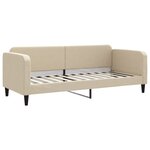 vidaXL Lit de jour avec gigogne et tiroirs crème 80x200 cm tissu
