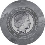 TIGER Lunar Year Argent Coin 5 Cedis Ghana 2022