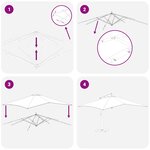 vidaXL Parasol de jardin en porte-à-faux avec mât en bois blanc sable