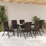 vidaXL Ensemble de salle à manger pour jardin 7 Pièces Marron Poly rotin