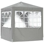 vidaXL Tente de fête Gris clair 200 x 200 x 240 cm PE et acier