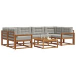 vidaXL Ensemble de canapés d'extérieur 7 Pièces Gris Naturel et Clair