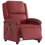 vidaXL Fauteuil de massage inclinable électrique rouge bordeaux