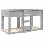 vidaXL Lit Superposé pour Enfants Gris béton 90 x 200 cm