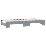 vidaXL Lit de jour avec gigogne et tiroirs gris clair 90x190 cm tissu