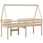 vidaXL Lit haut avec toit 90x200 cm bois de pin massif