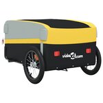 vidaXL Remorque de vélo noir et jaune 45 kg fer