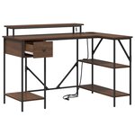 vidaXL Bureau Chêne brun 120 x 79 x 86 5 cm Bois d'ingénierie