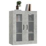 vidaXL Armoire murale suspendue Gris béton 69 5x34x90 cm
