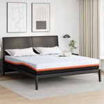 vidaXL Matelas Blanc  Gris 200 x 200 cm Mousse