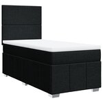 vidaXL Sommier à lattes de lit avec matelas Noir 90x190 cm Tissu