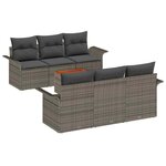 vidaXL Ensemble de canapé de jardin avec coussin 7 Pièces Gris