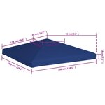 vidaXL Toile supérieure de belvédère 310 g / m² 3 x 3 m Bleu