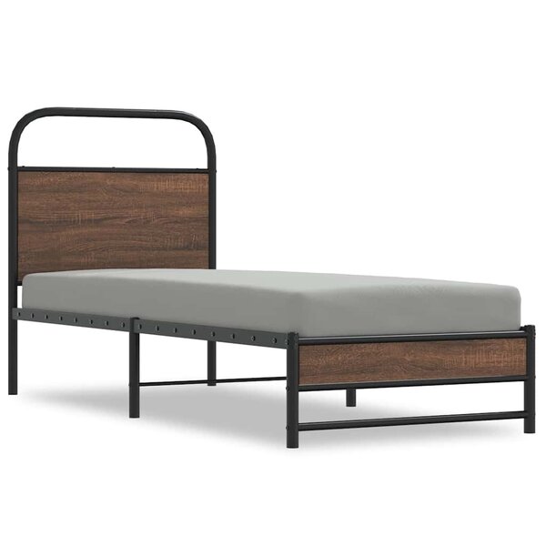 vidaXL Cadre de lit sans matelas 80x200cm chêne marron bois ingénierie