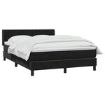 vidaXL Sommier à lattes de lit avec matelas noir 160x220 cm velours