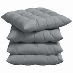 vidaXL Coussins de siège 4 pc Tissu Gris clair 40 x 40 x 6 cm