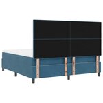 vidaXL Lit à ressorts avec matelas Bleu foncé 180 x 200 cm Velours