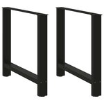 vidaXL Pieds de table à manger Noir 2 pièces 70 x (72-73) cm Acier