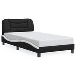 vidaXL Cadre de lit avec lumières LED noir blanc 100x200 cm similicuir