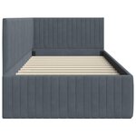vidaXL Cadre de lit d'angle Gris foncé 90 x 190 cm Velours