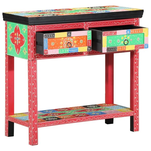 vidaXL Table console Multicolore 80 x 35 x 76 cm Bois d'ingénierie