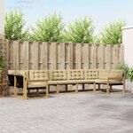 vidaXL Ensemble de canapés d'extérieur 7 Pièces Blanc et Beige