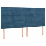 vidaXL Sommier à lattes de lit et matelas Bleu foncé 180x200cm Velours