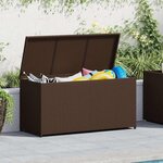 vidaXL Boîte de rangement de jardin marron 120x50x60 cm résine tressée
