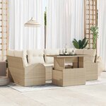 vidaXL Ensemble de canapé de jardin 7 Pièces Beige 100 x 55 x 73 cm