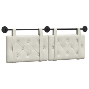 vidaXL Tête de lit suspendue Crème Velours