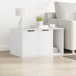 vidaXL Meuble de bac à litière pour chat blanc bois d'ingénierie