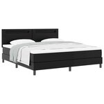 vidaXL Cadre de lit avec matelas Noir 180 x 200 cm Faux cuir