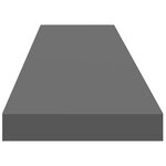 vidaXL Étagères murales flottantes 4 Pièces gris brillant 120x23 5x3 8 cm