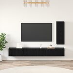 vidaXL Ensemble meuble TV 4 Pièces Chêne Noir 30 5 x 30 x 90 cm