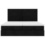 VidaXL Cadre de lit ottoman avec matelas noir 180x200cm tissu