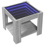 vidaXL Table basse avec LED sonoma gris 53x53x45 cm bois d'ingénierie