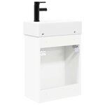 vidaXL Meuble de salle de bain avec robinet Blanc 45 5 x 22 5 x 84 cm