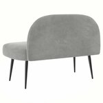vidaXL Banc rembourré avec dossier Gris clair 110 x 60 x 76 cm Velours
