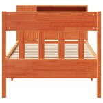 vidaXL Lit bibliothèque sans matelas cire marron 75x190 cm pin massif