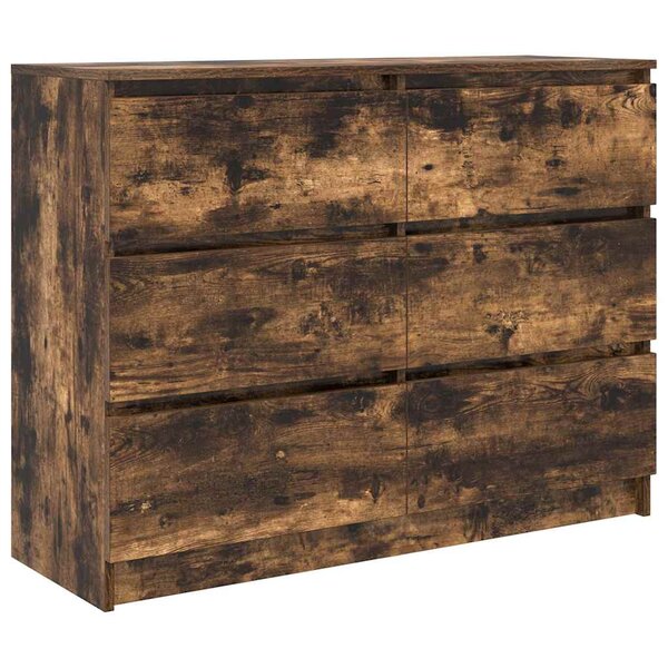 vidaXL Buffet chêne fumé 100x35x76 cm bois d'ingénierie