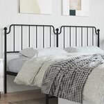 vidaXL Tête de lit métal noir 200 cm