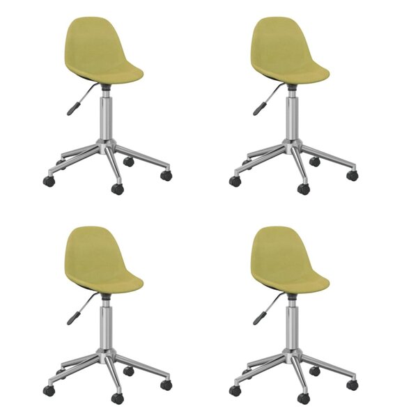 vidaXL Chaises pivotantes à manger lot de 4 vert tissu