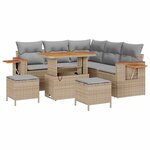 vidaXL Ensemble de canapé de jardin Manuel 8 Pièces beige et gris clair