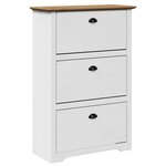 VidaXL Étagère à chaussures BODO blanc et marron 80x35x118 cm