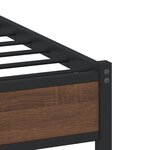 vidaXL Cadre de lit en métal sans matelas chêne marron 107x203 cm