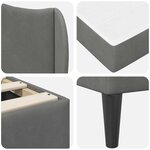 vidaXL Cadre de lit avec tête de lit Gris foncé 140 x 190 cm Velours