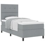 vidaXL Lit à Ressorts avec Matelas Gris Clair en Tissu
